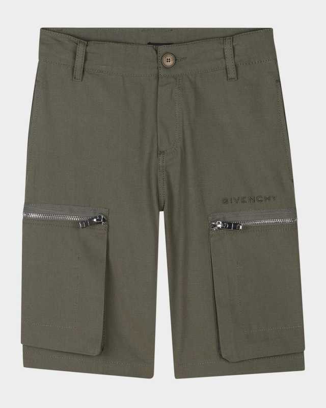 Boy's Logo Embroidered Bermuda Shorts, Size 4-6